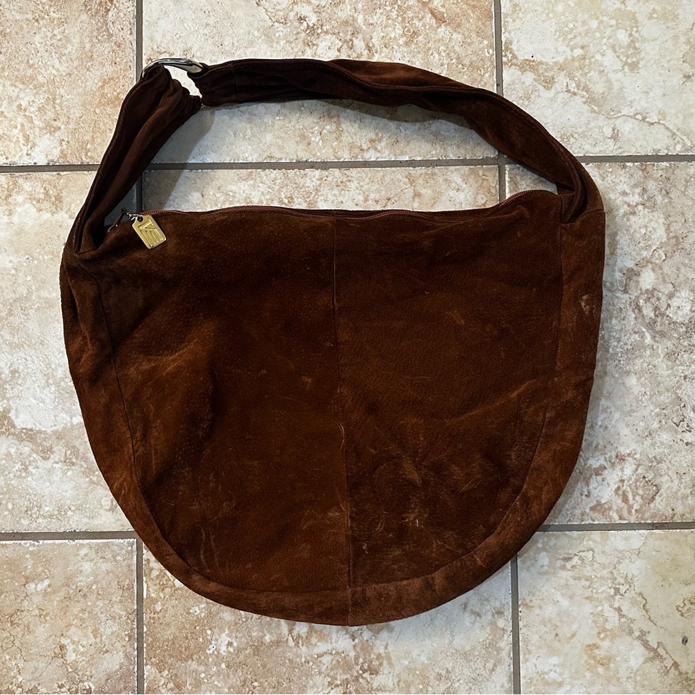 Brown Suede Shoulder Bag